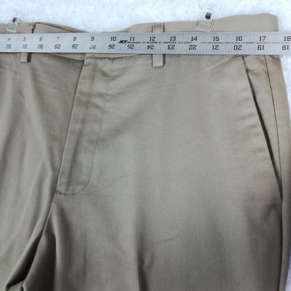 Dockers Mens Dress Pants Flat Front Classic Fit Stretch Waistband Brown 36x34 - Picture 8 of 15